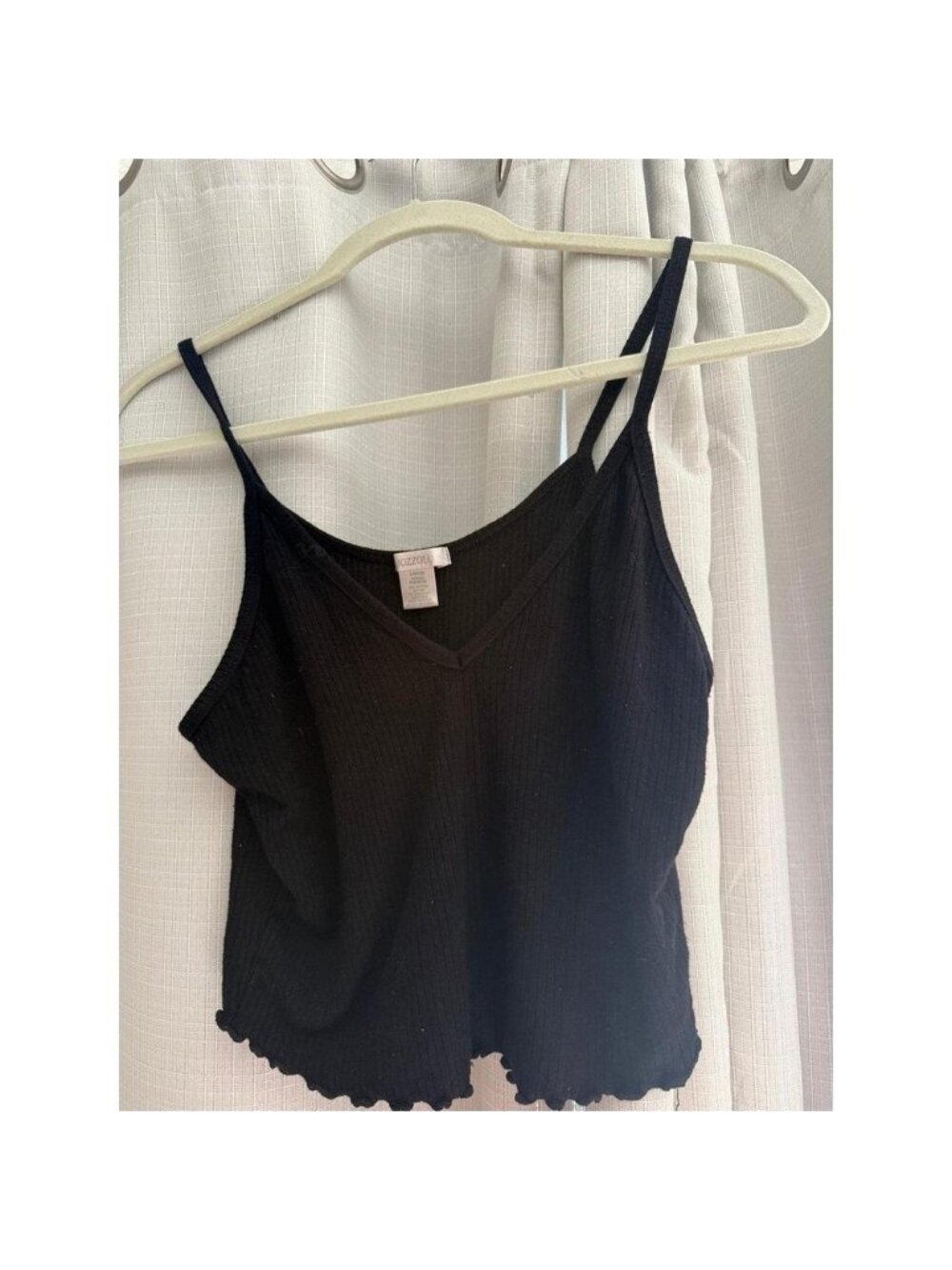 black ribbed cami tank top